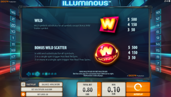 Illuminous Slot – Paytable 2